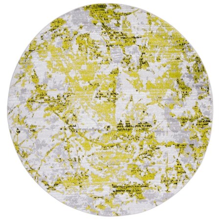 Safavieh Skyler Power Loomed Round Rug; Grey & Green - 6 ft. 7 in. x 6 ft. 7 in. SKY186Y-6R